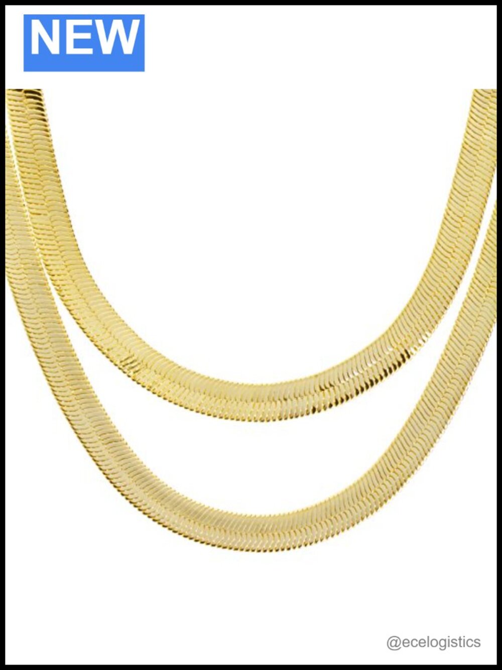 14KHGE Gold Plated Herringbone Chain Necklace 4mm-14mm 16-30in